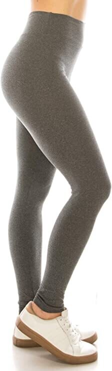 PLUS SIZED 3 INCH WAISTBAND LEGGINGS - CHARCOAL GREY