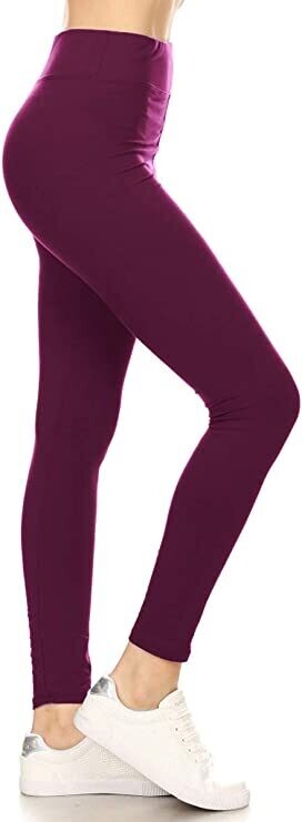 PLUS SIZED 3 INCH WAISTBAND LEGGINGS - WINE