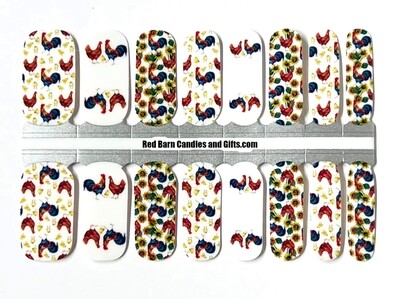 RUSTIC ROOSTERS NAIL WRAPS