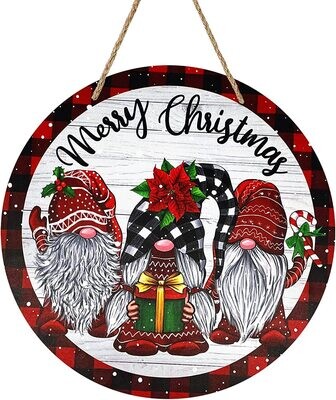 Christmas Wooden Hanging Sign Door Decoration GNOMES