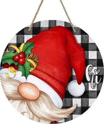 Merry Christma GNOME  Door Hanger Wreath