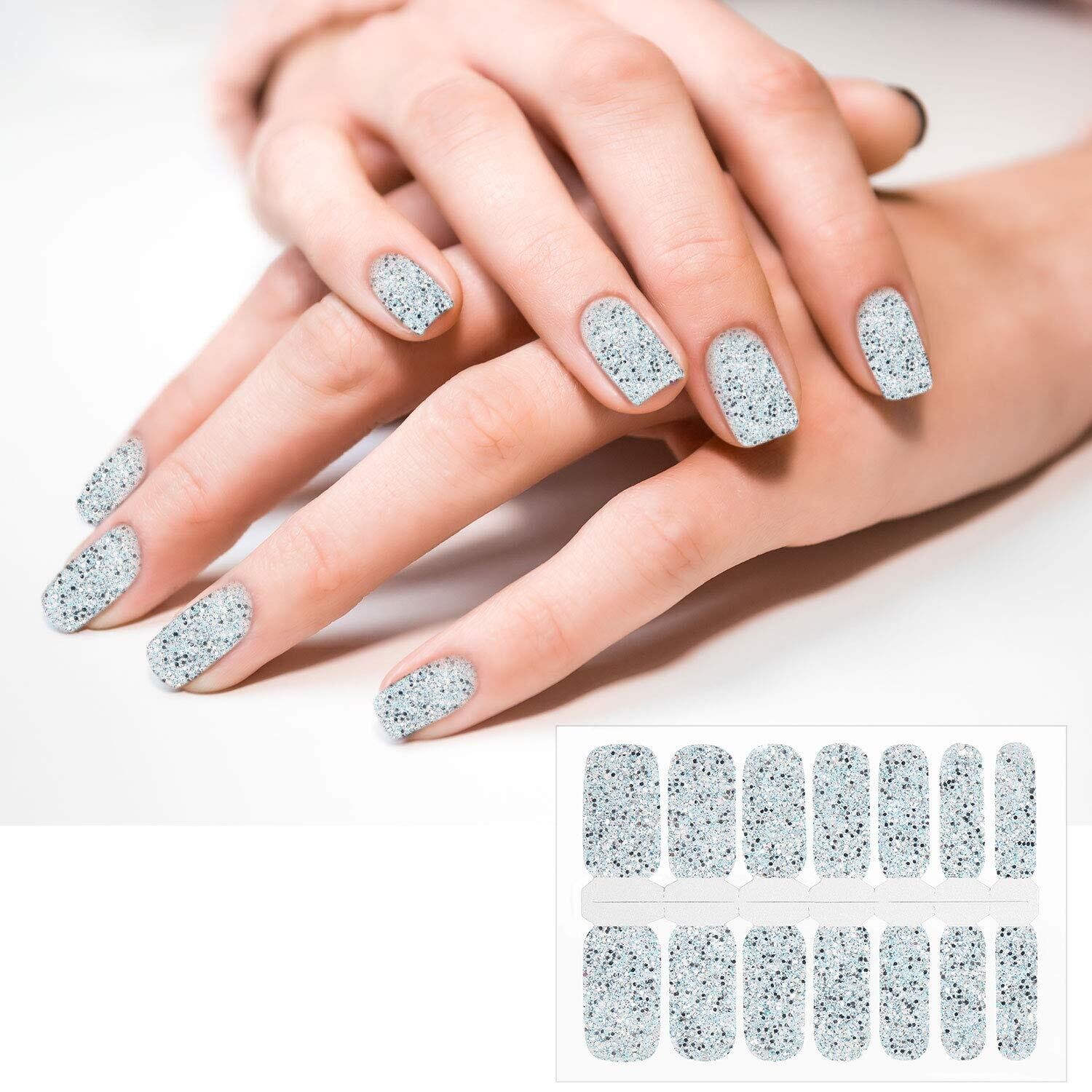 NAIL WRAPS- GREY CONFETTI