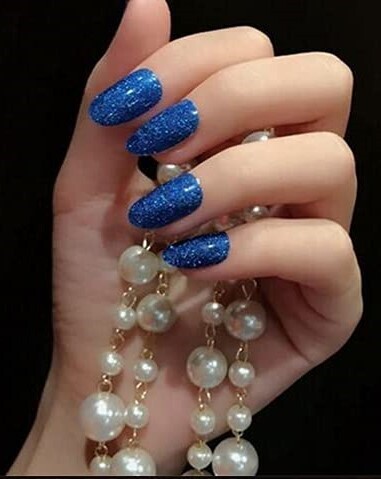 NAIL WRAPS- ROYAL BLUE GLITTER