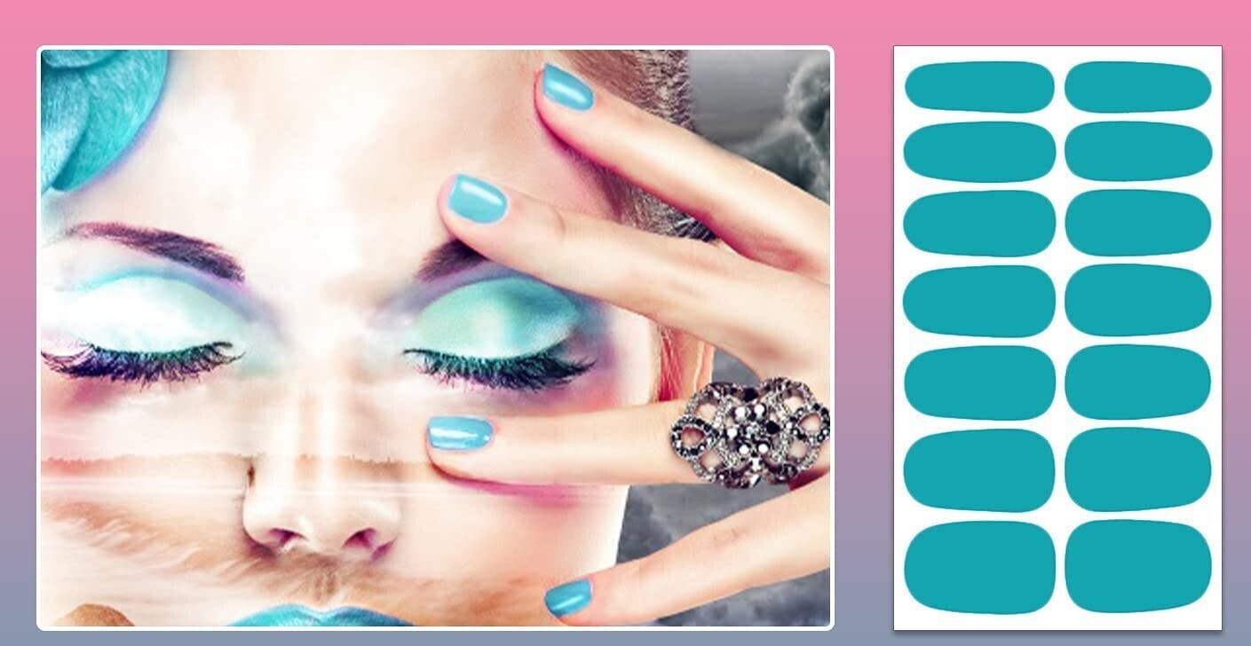 NAIL WRAPS - TRUE TURQUOISE