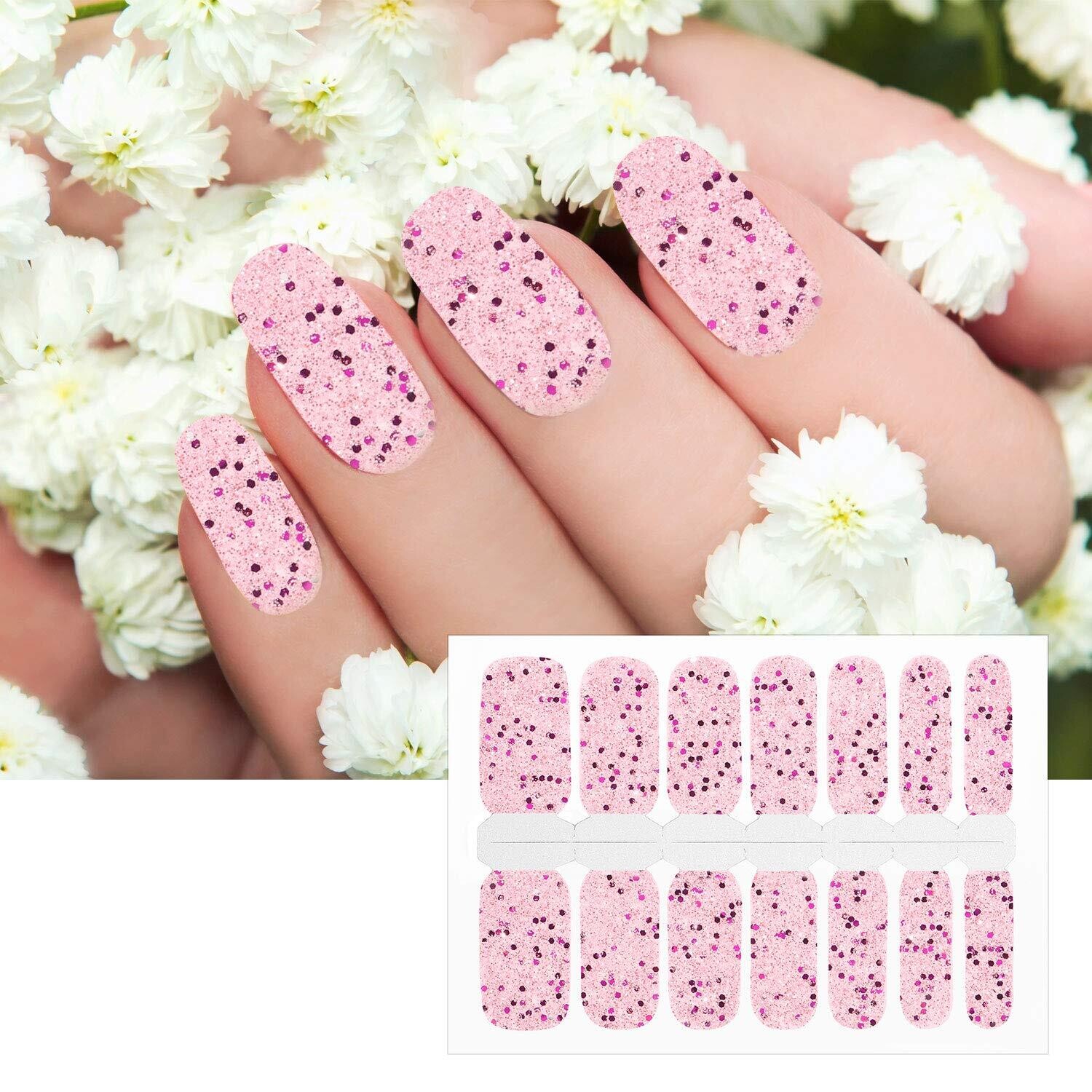 NAIL WRAPS- PINK CONFETTI