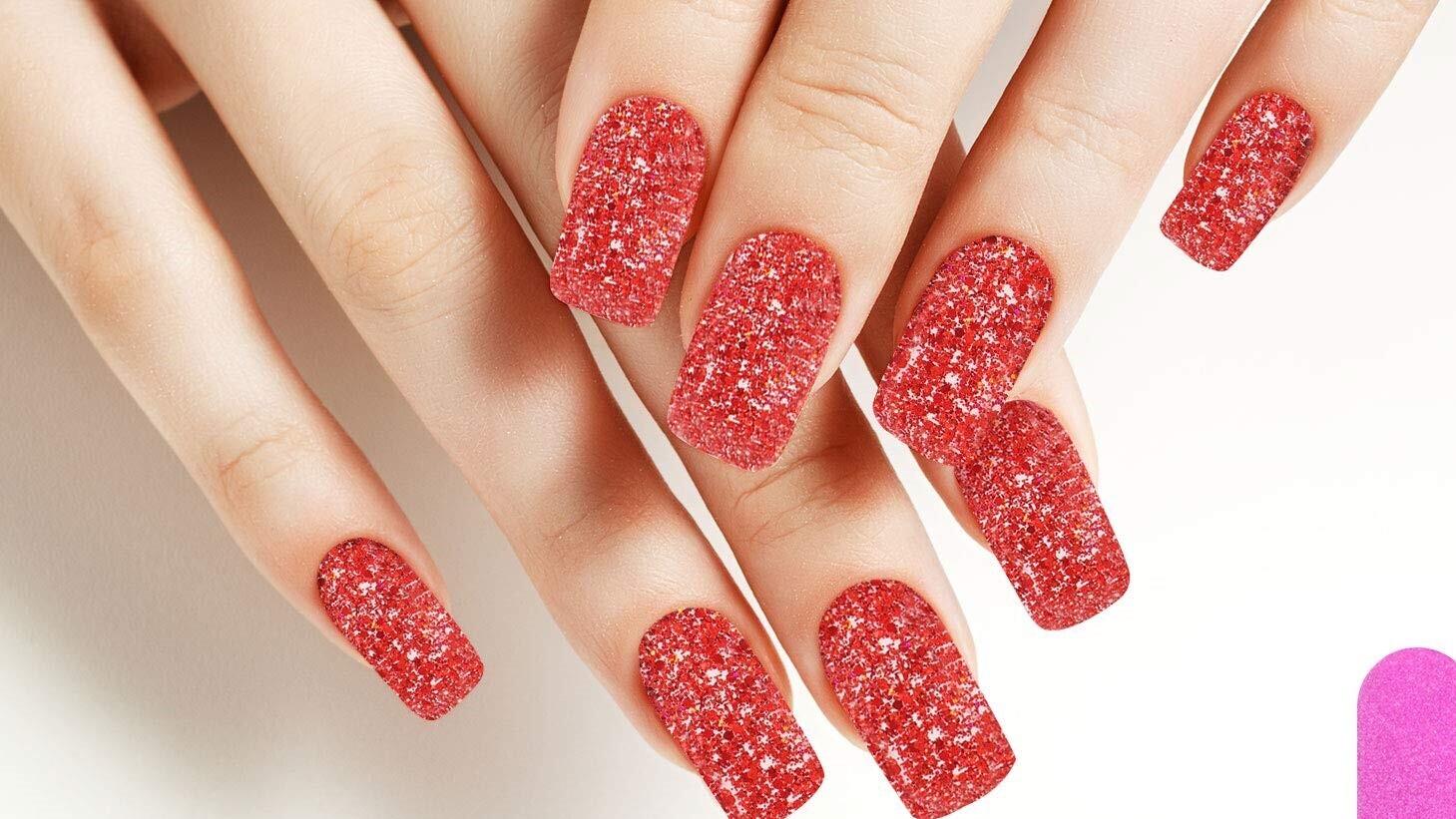 NAIL WRAPS- RED GLITTER