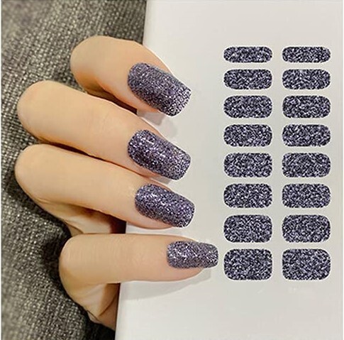 NAIL WRAPS- SILVER GLITTER
