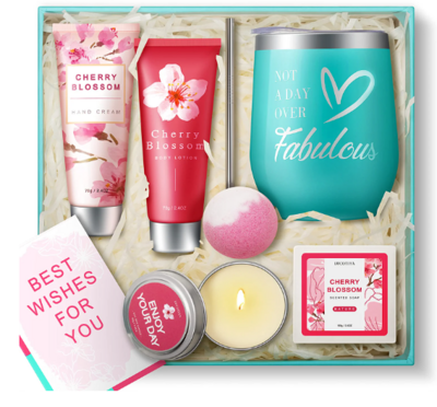 SPA GIFT BASKET FOR HER - CHERRY BLOSSOM SCENT