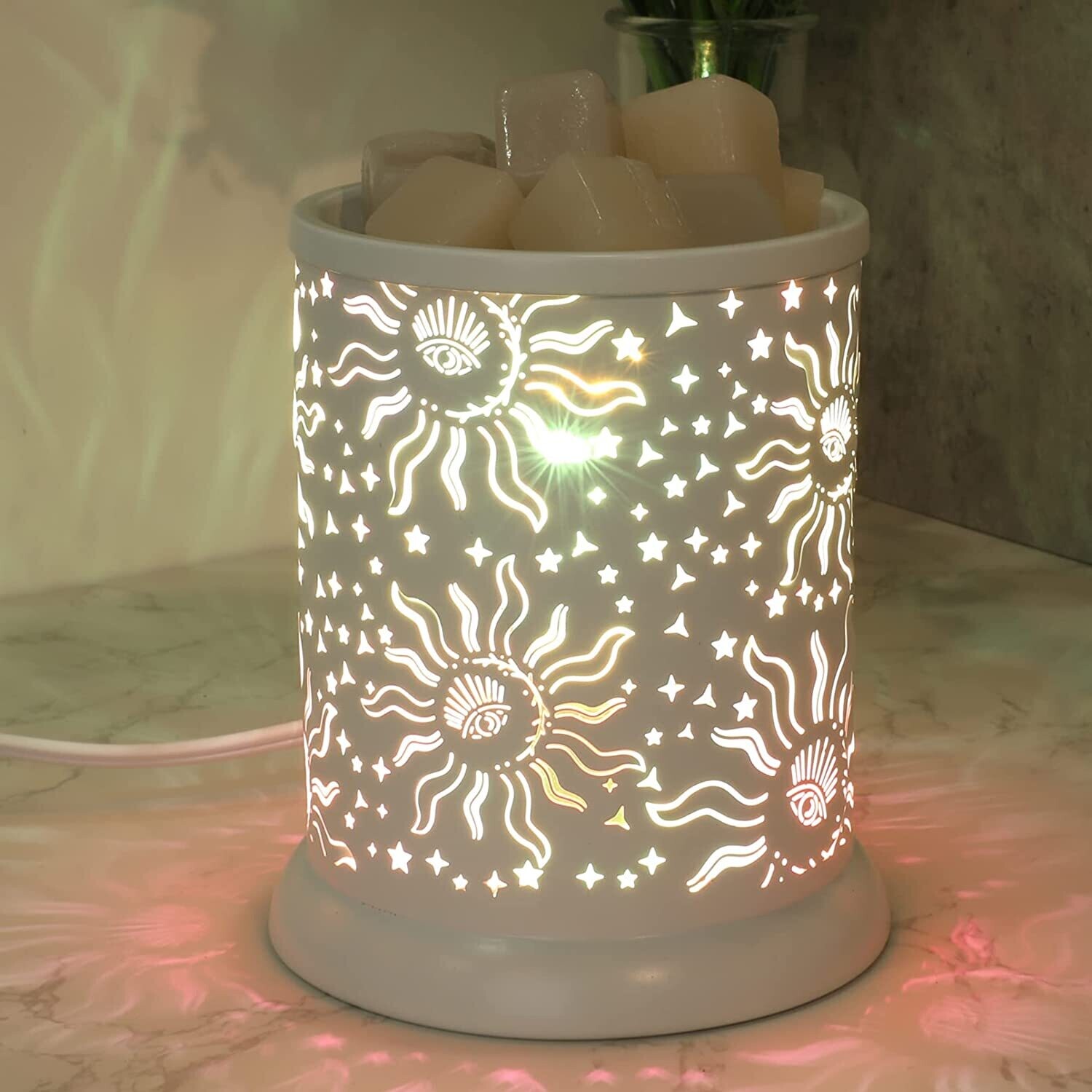Tabletop Warmer - WHITE SUNSHINE FACE