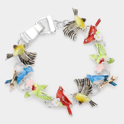Enamel Bird Link Magnetic Bracelet