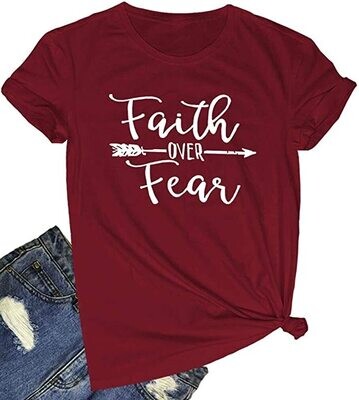 FAITH OVER FEAR- WINE RED