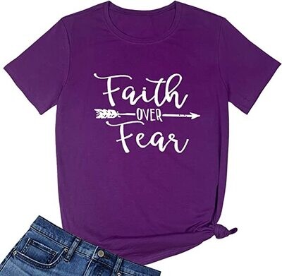 FAITH OVER FEAR GRAPHIC TEE - PURPLE