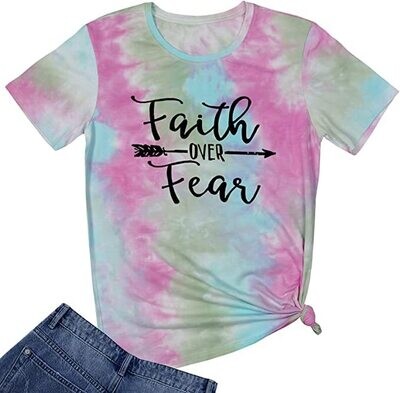 FAITH OVER FEAR GRAPHIC TEE - Tye Die