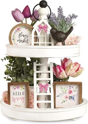 TIERED TRAY DECOR SET - 21 Pieces ALL YEAR ROUND SET