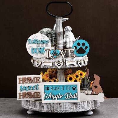 Tiered Tray Decor Set 12 Pieces HOPE YOU LIKE DOGS