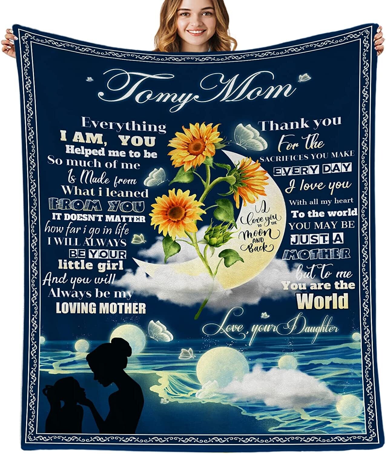 Cozy Soft Flannel Throw - TO MY MOM