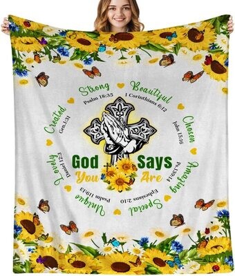 Cozy Soft Flannel Throw - GOD SAYS