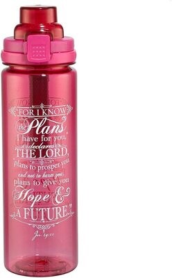 Water Bottle Plastic I Know The Plans -  Jeremiah 29:11  RED
