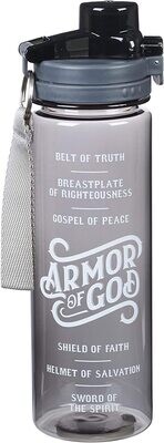 Water Bottle Plastic Armor of God -  Ephesians 6:10-18 BLACK