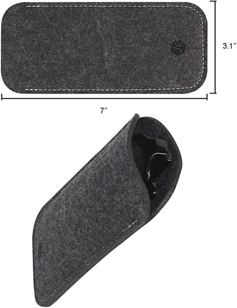 Felt Slip In Eyeglasses Case - DARK GREY