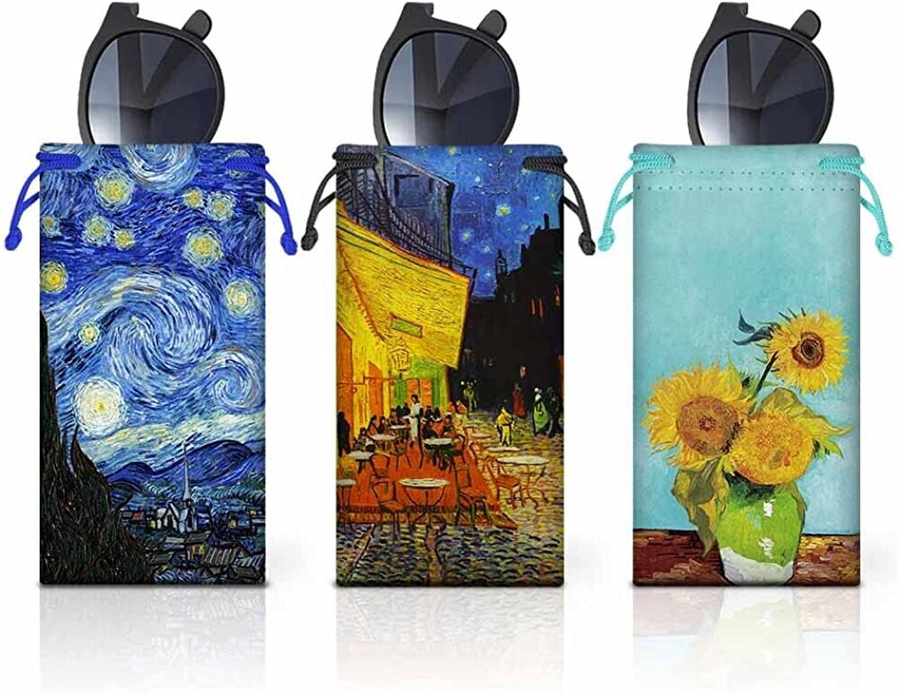 SET OF 3 Polyester Eyeglasses Case - VANGOUGH PRINT