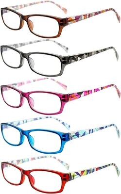 5 PACK MAGNIFYING EYEGLASSES