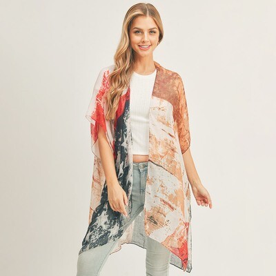 PATTERNED COVER UP KIMONO - VINTAGE AMERICA