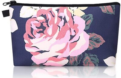 Makeup Bag- Navy Rose Floral