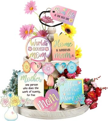 TIERED TRAY DECOR SET - 12 Pieces MOTHER'S DAY
