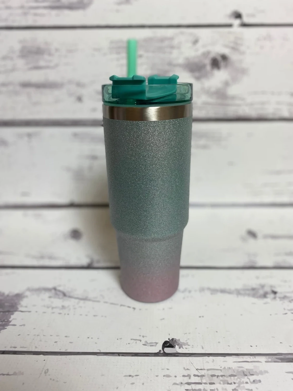 30 Ounce Glitter Ombre Tumbler - MINT