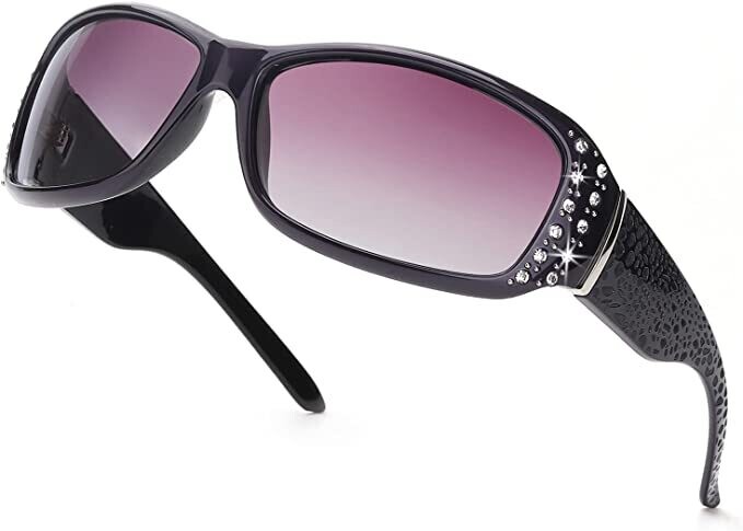 Rhinestone Accent Sunglasses for Women- PURPLE