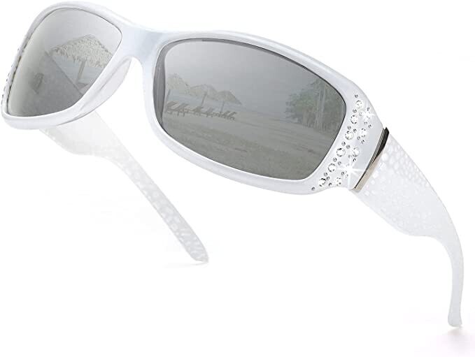 Rhinestone Accent Sunglasses for Women - SILVER