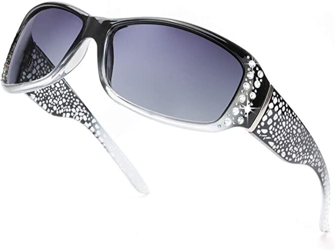 RHINESTONE ACCENT SUNGLASSES FOR WOMEN - BLACK