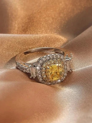 CZ STONE RING - Yellow Stone