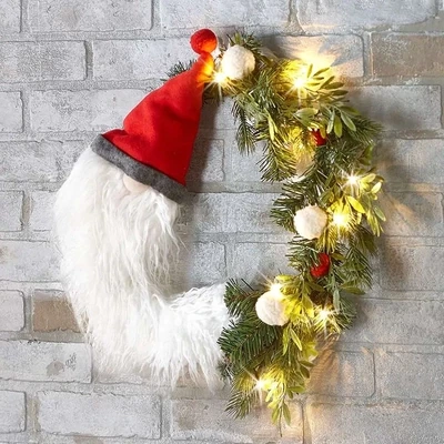 GNOME CHRISTMAS WREATH - LIGHTED