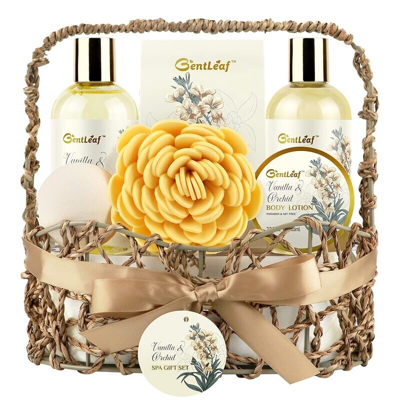 LUXURY 7 PIECE SPA GIFT BASKET - Vanilla Orchid Scent