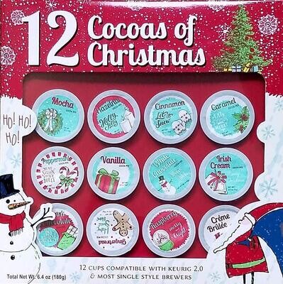 12 Cocoas of Christmas - 12 K Cups  HOT COCOA SET