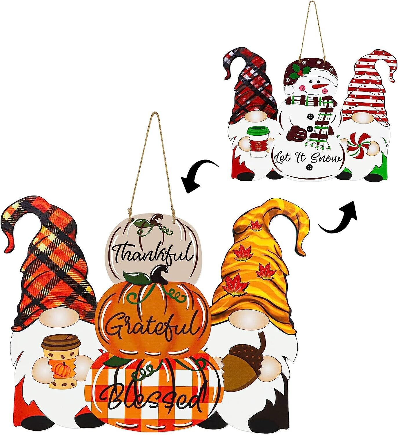 REVERSIBLE FALL and CHRISTMAS DOOR HANGER