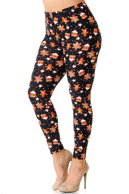 ​EXTRA PLUS SIZED LEGGINGS - GINGERBREAD
