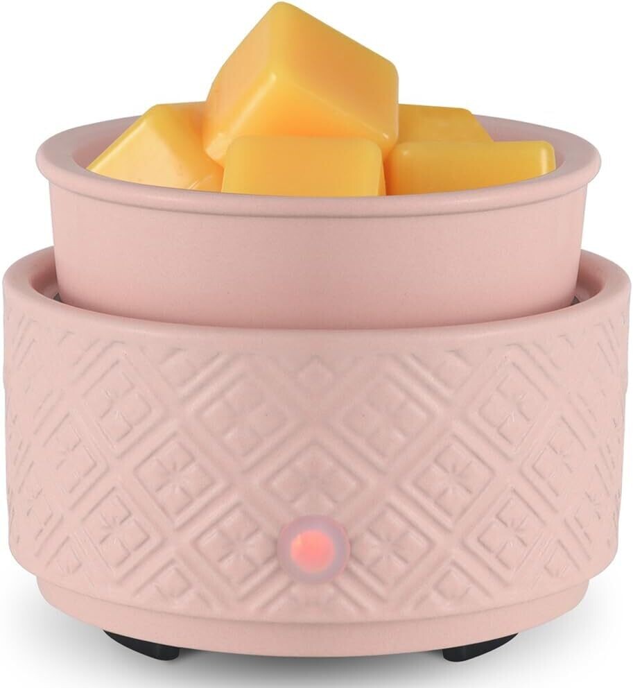 PINK ELEGANCE 3-in-1-Candle Wax Cube Tart Melter Warmer Scented Fragrance Aroma Oil Burner Tart Warmer