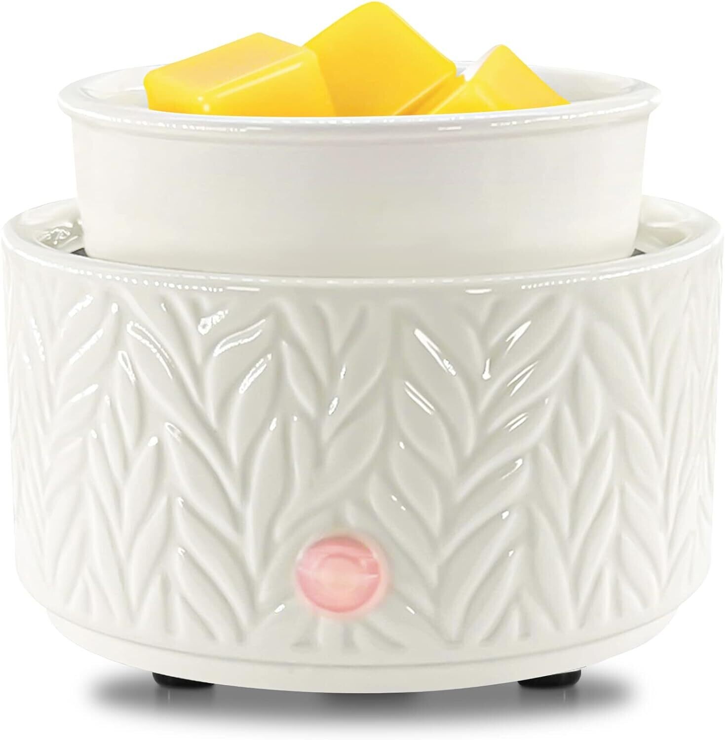CLASSIC WHITE ELEGANCE 3-in-1-Candle Wax Cube Tart Melter Warmer Scented Fragrance Aroma Oil Burner Tart Warmer