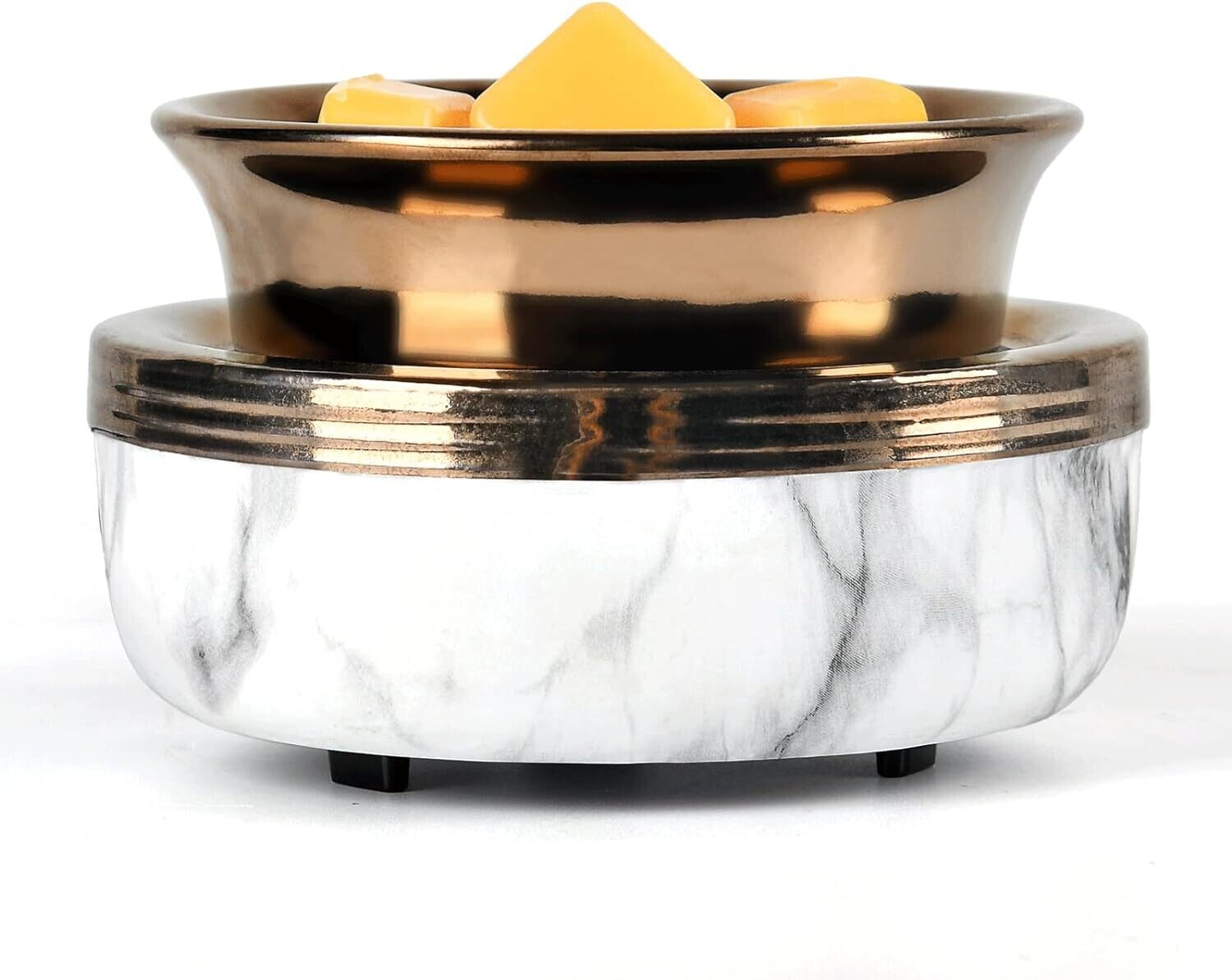 CLASSIC MARBLED ELEGANCE 3-in-1-Candle Wax Cube Tart Melter Warmer Scented Fragrance Aroma Oil Burner Tart Warmer -