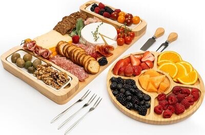 Charcuterie Board Gift Set - Cheese Board & Serving Tray