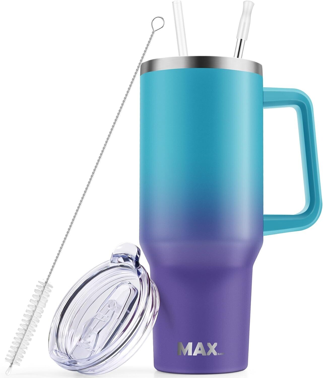 40 oz Tumbler with Handle and Straw Lid - AMETHYST