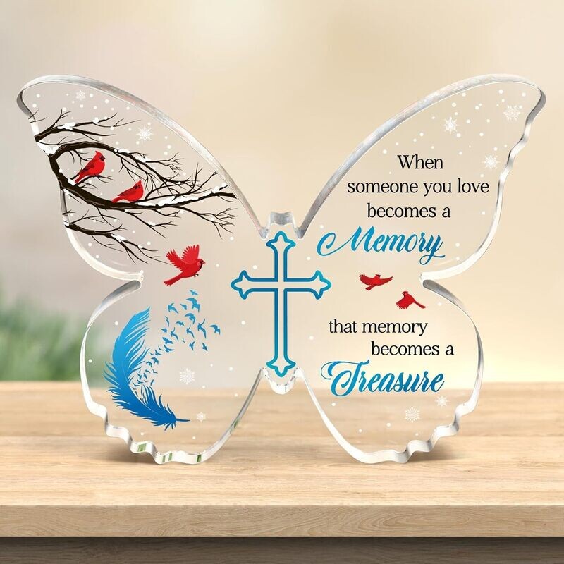 Butterfly-Shaped Acrylic Keepsake Memorial/ In Sympathy