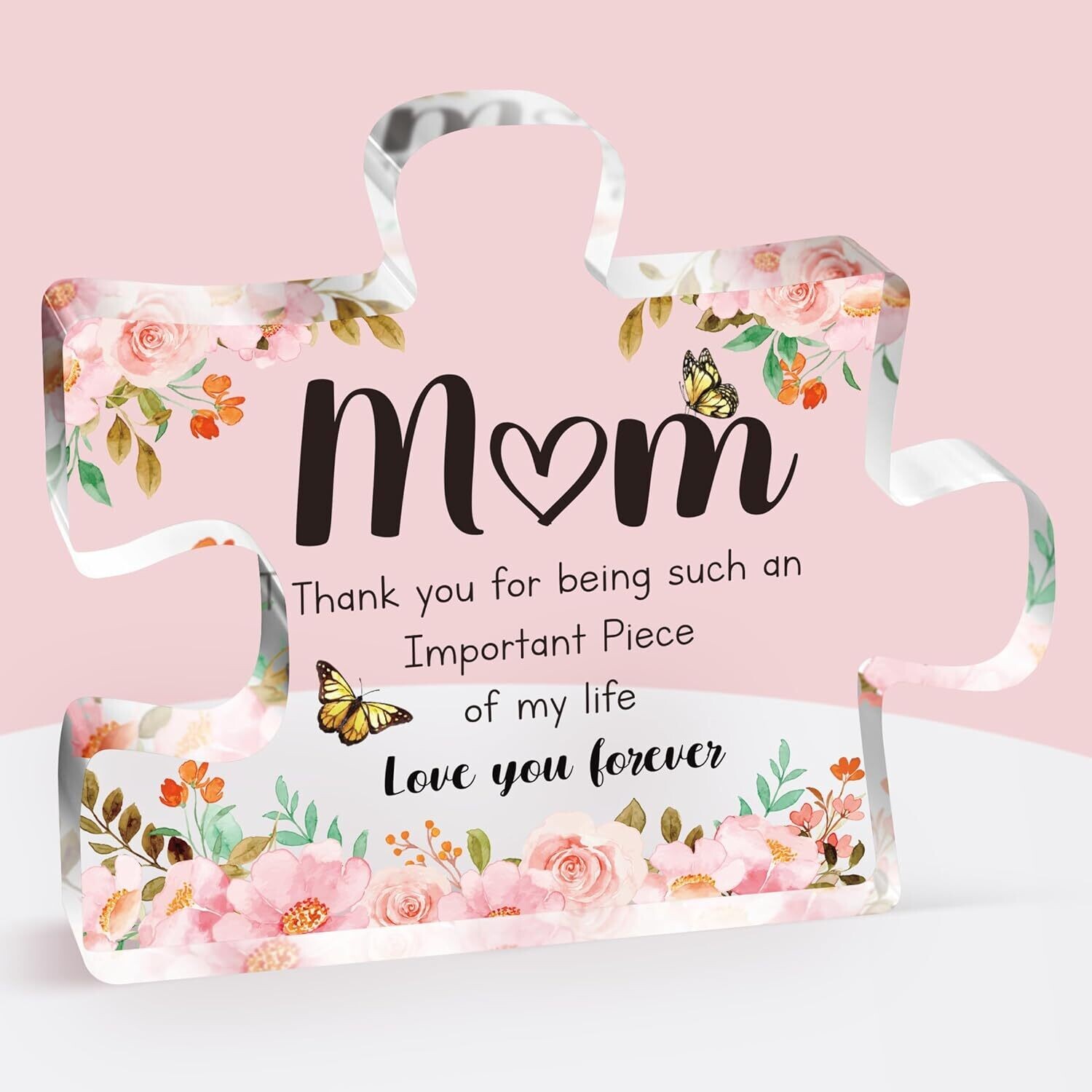 Puzzle Shaped Acrylic Keepsake Gift for Mom