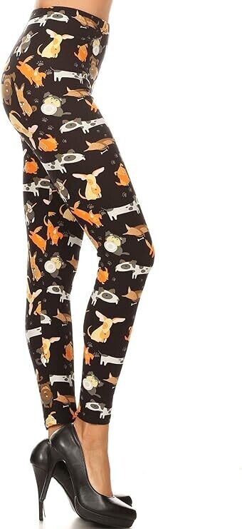 High Waisted Print Leggings - DOG LOVER