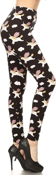 HIGH WAISTED PRINT LEGGINGS - UNICORN DREAMS