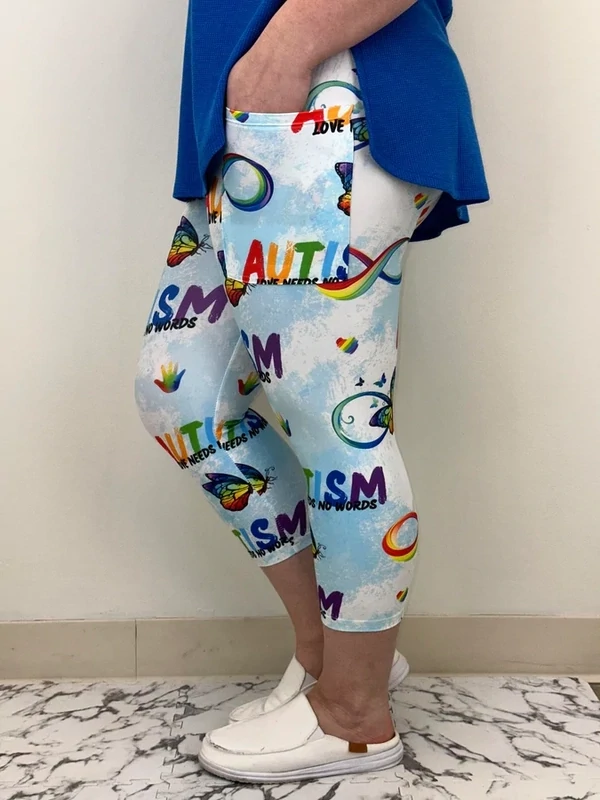 CAPRI LEGGINGS -   AUTISM AWARENESS WITH POCKETS