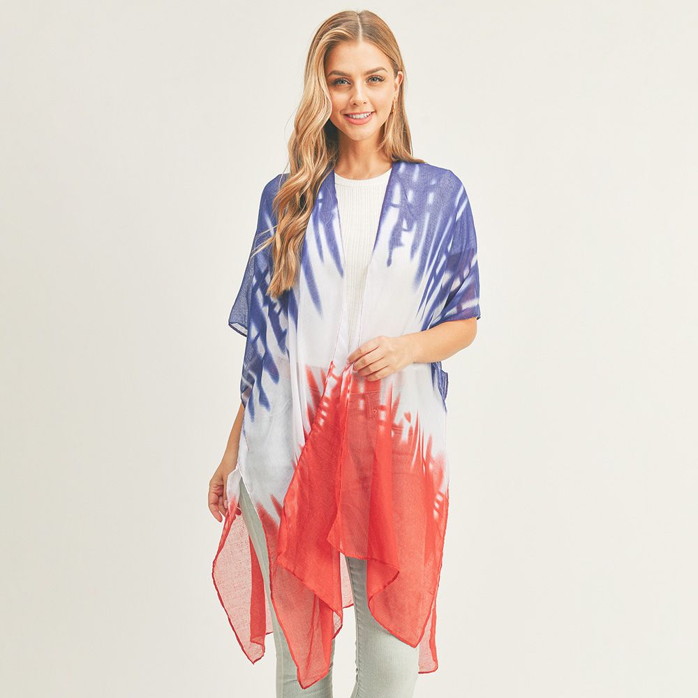 Tie Dye American Flag Kimono - AMERICANA VIBES